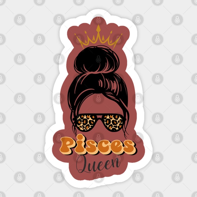 Pisces Queen Woman Born In February March Pisces Birthday Sticker by Adam4you